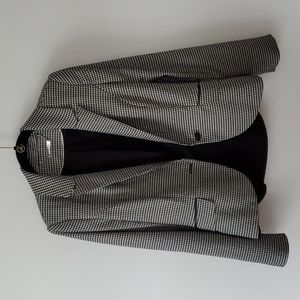 White House Black Market Houndstooth Pleated Blazer